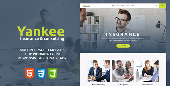 Yankee - Insurance & Consulting HTML Template