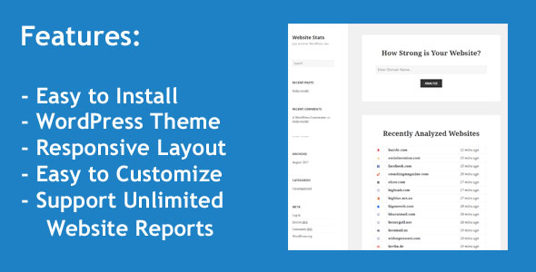 Web Stats - WordPress Theme that can Generate Unlimited Website Analysis Reports
