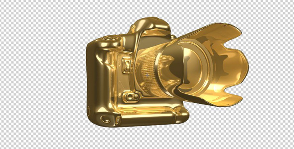 DSLR Camera - 3D Gold - Rotation Loop alt