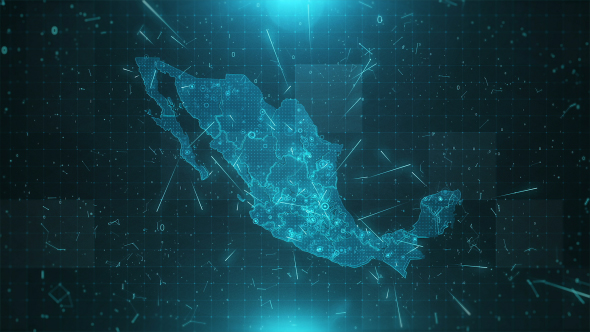 Mexico Map Background Cities Connections 4K alt