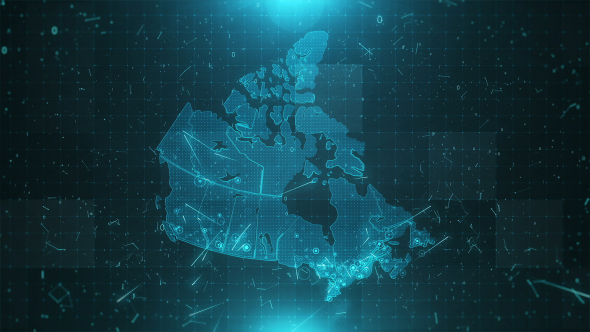 Canada Map Background Cities Connections 4K alt
