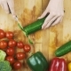 Slicing Cucumber on Wooden Cutting Board - VideoHive Item for Sale