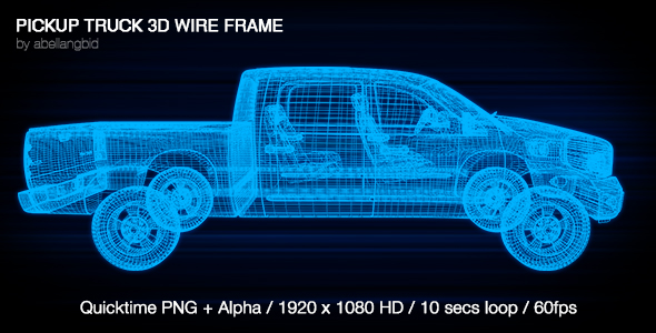 Pickup Truck 3D Wireframe