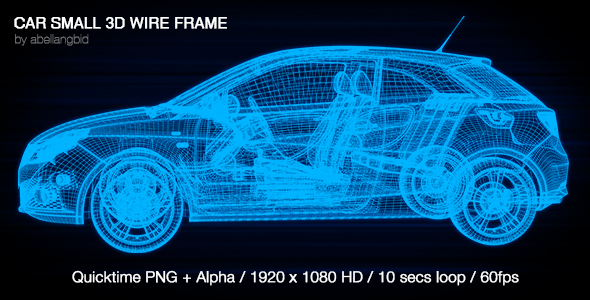 Car Small 3D Wireframe