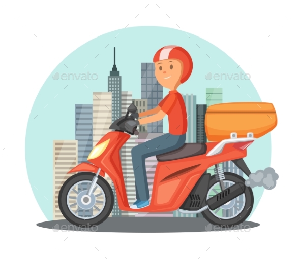 Fast Delivery Concept Illustration. Urban