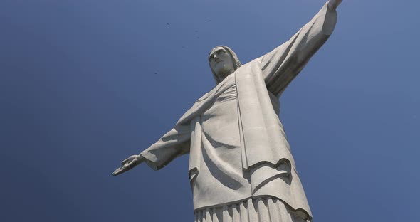 The famous statue of Christ the Redeemer in Rio De Janeiro, Brazil. 4K
