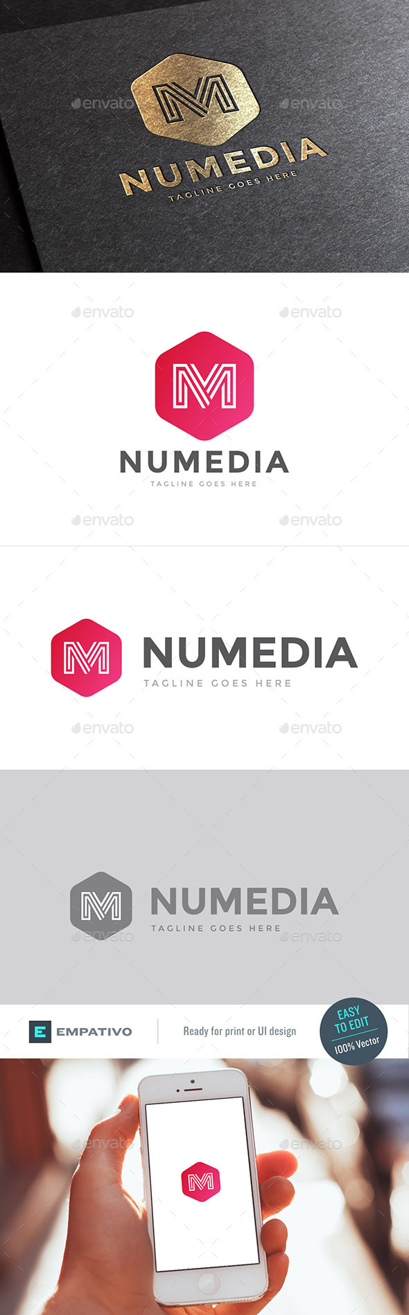 Numedia Letter M Logo Template
