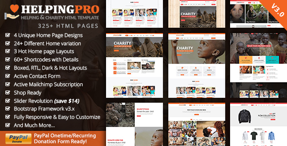HelpingPro - NonProfit Charity HTML Template