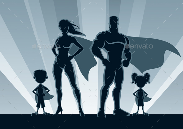 Superhero Family Silhouettes