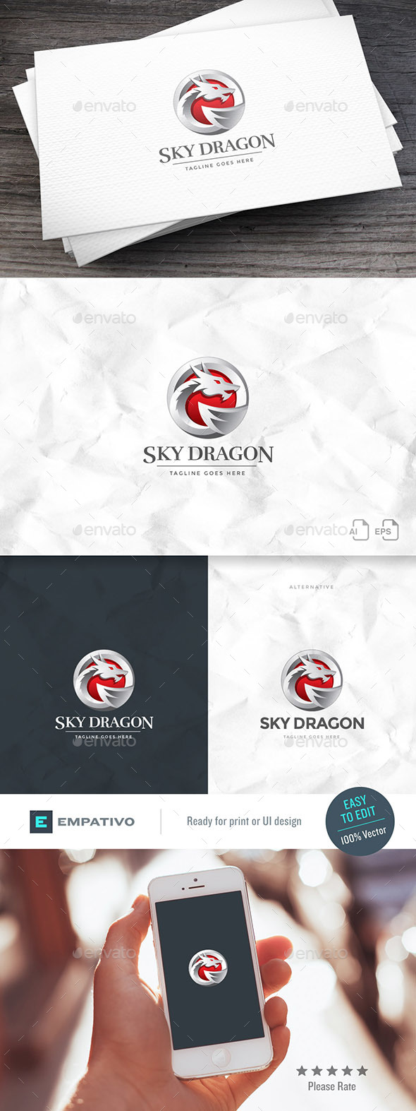 Sky Dragon Logo Template
