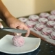 Young Woman Cuts Marshmallow with Knife in Kitchen of Apartment Indoors - VideoHive Item for Sale