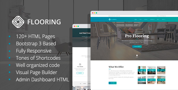 Flooring - Floor Repair & Refinish HTML Template with Visual Builder and Dashboard