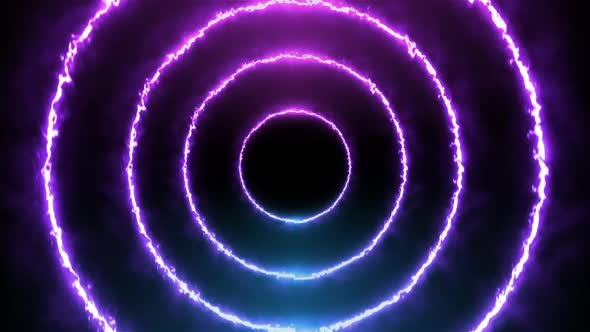 Glow and Rotate Multi Stacked Neon Light Circle