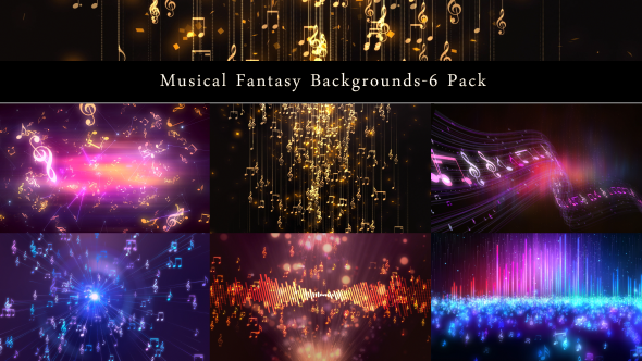 Musical Fantasy Backgrounds-6 Pack