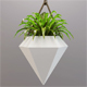 Vase diamond with a small plant - 3DOcean Item for Sale