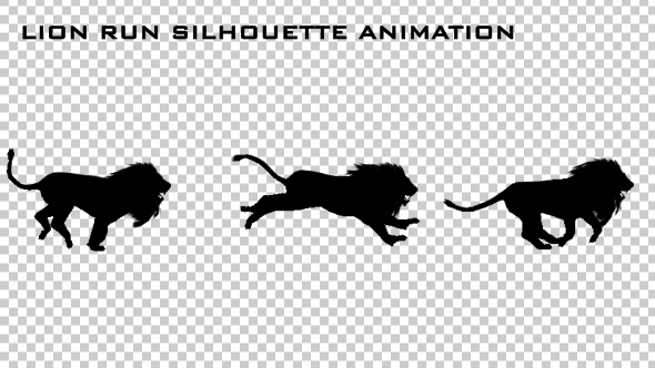 Lion Run Silhouette Animation