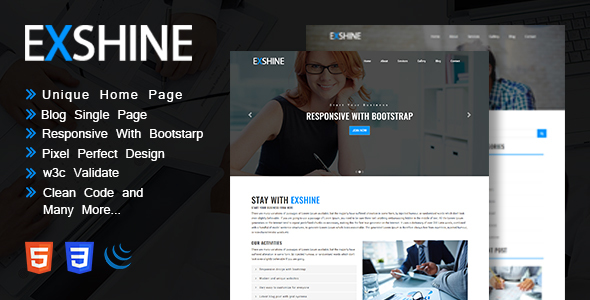 Exshine - Responsive HTML5 Template