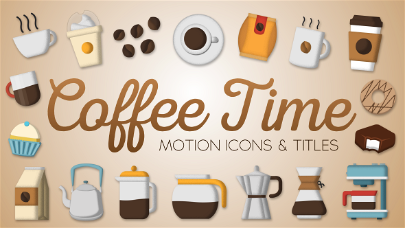Coffee Time Motion Icons & Titles