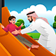 Muslim Arabian Man with His Child in the Playground - GraphicRiver Item for Sale