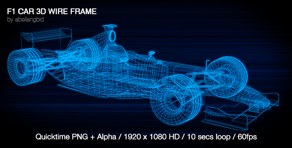 F1 Car 3D Wireframe