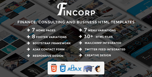 FINCORP - Multipurpose Finance, Consulting and Business HTML Templates