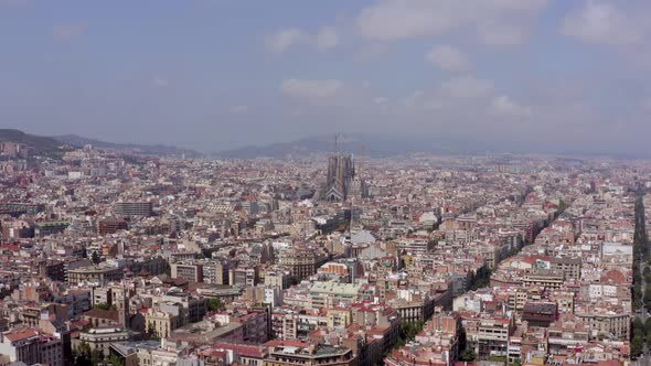 Barcelona Cathedral City Spain Skyline View in the Summer