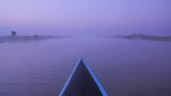 Spectacular Sundown Along the Irrawaddy.