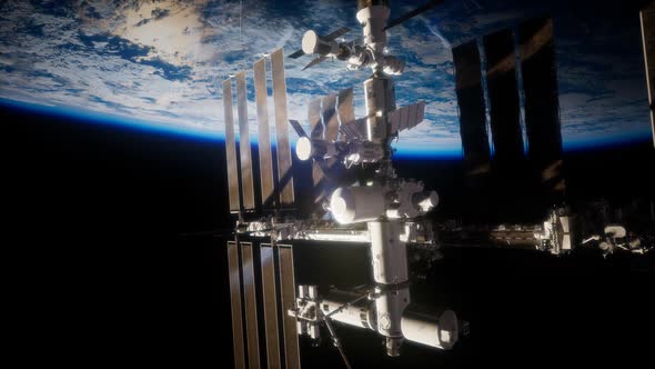 Earth and Outer Space Station Iss