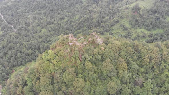 Aerial view of Tamari castle near village Askana,Georgia