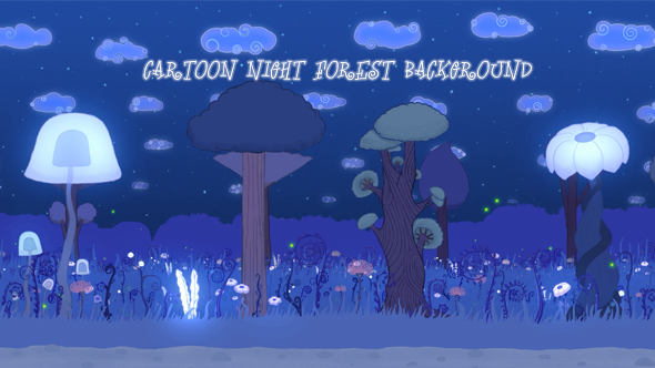 Cartoon Night Forest