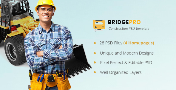 BridgePro | Construction & Building PSD Template