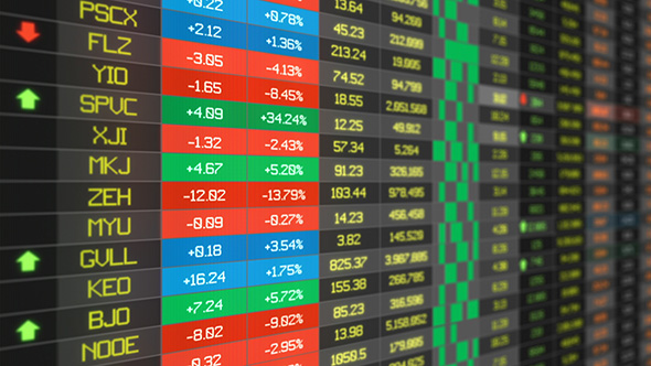 Stocks Price Table Loop - Medium shot