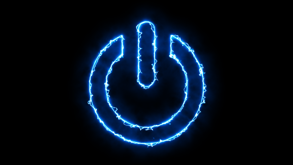 Blue Electric Power Button