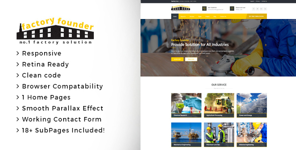 Factory Founder - Factory & Industrial Business HTML Template