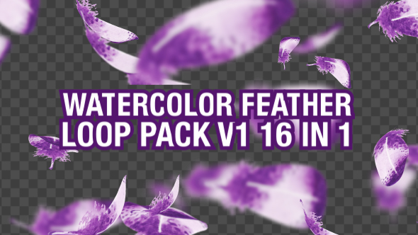 Watercolor Falling Feather Pack 16 in 1 alt