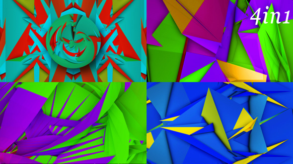 Colored Polygons - VJ Loop Pack (4in1)