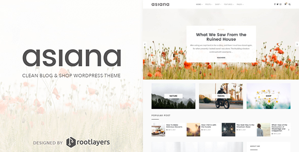 Asiana - Clean Blog & Shop WordPress Theme