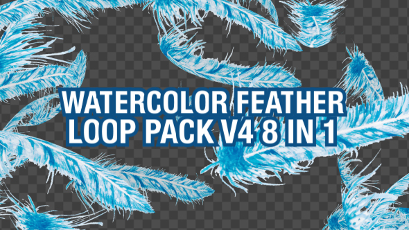Watercolor Falling Feather Pack V4 8 in 1 alt
