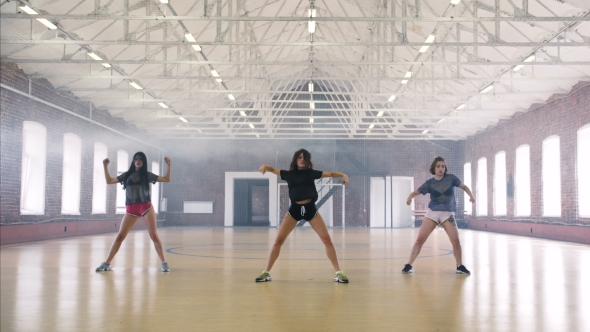 Girls Twerking in Sport Gym
