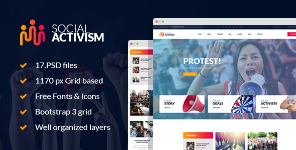 Social Activism - Non-Government Organization PSD Template