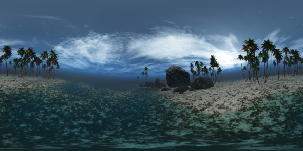 Aerial VR 360 Panorama of Tropical Island alt
