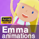 Emma Cartoon Girl Animations Pack - VideoHive Item for Sale