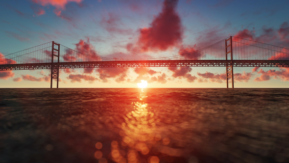 Bridge view from the Sea at Sunset