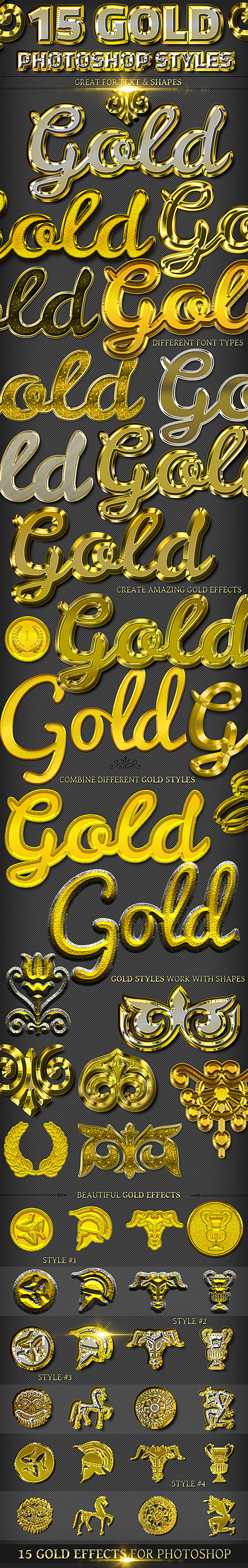 15 Gold Effect Photoshop Styles