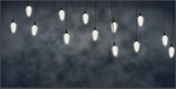 4K Swinging Bulb Lights Background