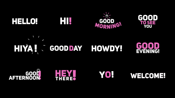 Phrase Kinetic Typography  "Hi"