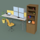 Low Poly Cartoony Office Desk 2 - 3DOcean Item for Sale