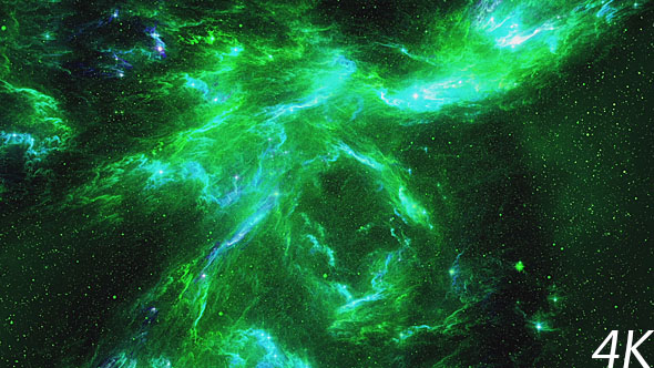 Green Tunnel of the Nebula in Space alt