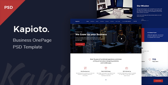 Kapioto - Business & Corporate OnePage PSD Template