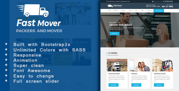 Fast Mover - Moving Company HTML Template